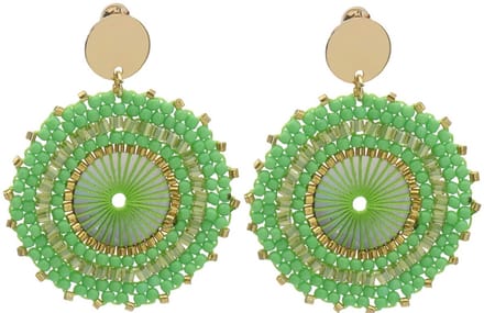 Oorbellen met glaskralen – groen – 5x4 cm