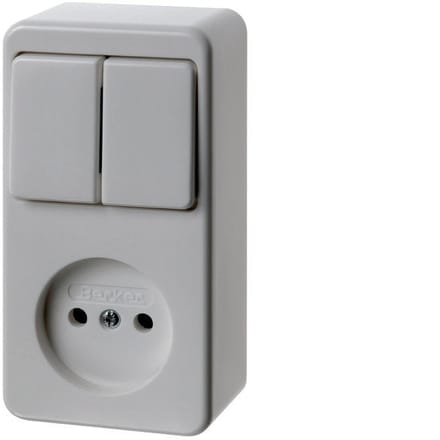 Hager Berker Combinatieschakelaar Contactdoos Zonder Massacontact Serie - 61673549 - E3H9A