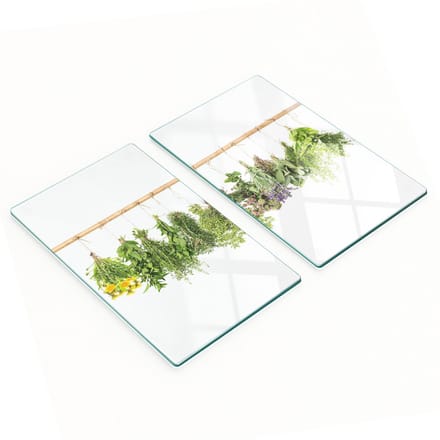 Decoratieve snijplanken van gehard glas met kruidenkoord, 2x30x52 cm