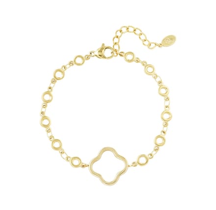 Armband - Goudkleurig - RVS - Klaver - Minimalistisch