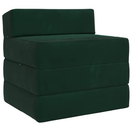 vidaXL - Vouwbare - Sofa - Bed - Donkergroen - 70 - x - 60 - x - 63 - cm - Fluweel