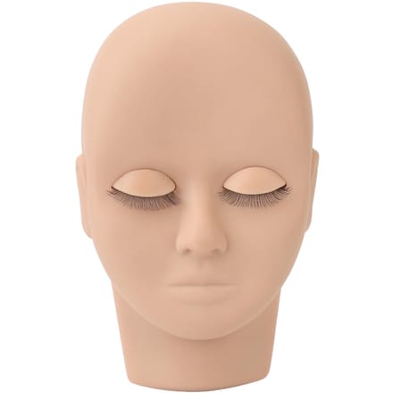 Wimper Mannequin Hoofd Make-up Wimperextension Oefenpop Hoofd met 3 Paar Verwijderbare Oogleden lichtbruine kleur