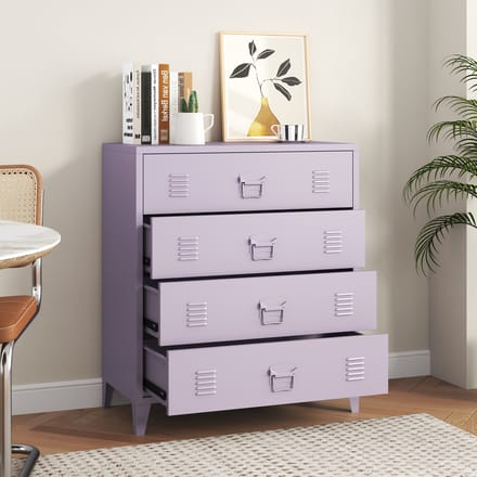 Ladekast Hämeenlinna commode met lades 92x80x40 cm lichtpaars [en.casa]