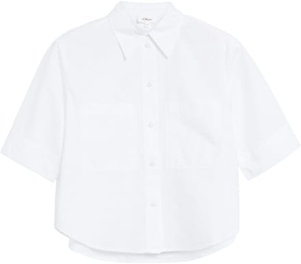 Dames Popeline Blouse met Borstzak en Vierkante Plunje s.Oliver