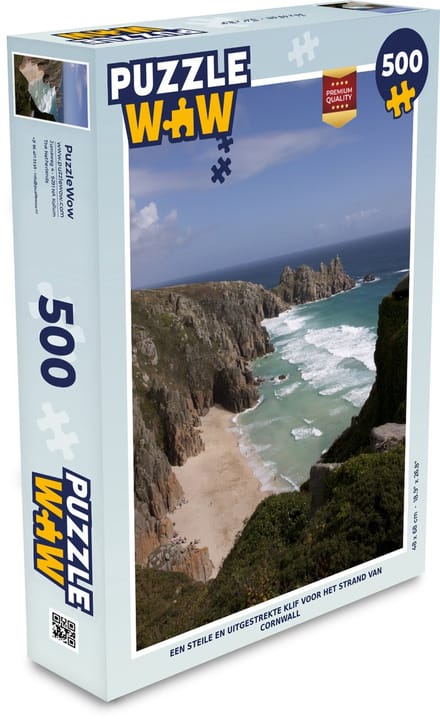 Puzzel Een steile en uitgestrekte klif voor het strand van Cornwall - Legpuzzel - Puzzel 500 stukjes
