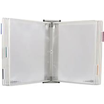 Antibacterieel displaypaneelsysteem Tarifold Sterifold, wandhouder met 10 panelen in A4-formaat, wit