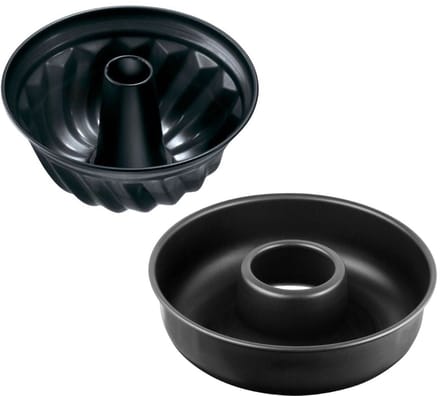 Kouglofvorm 25 cm en savarinvorm 28 cm Zenker Black Metallic