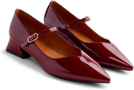 Dames Salonschoenen met Blokhak en Laklook - Comfortabele Pumps met Ritssluiting