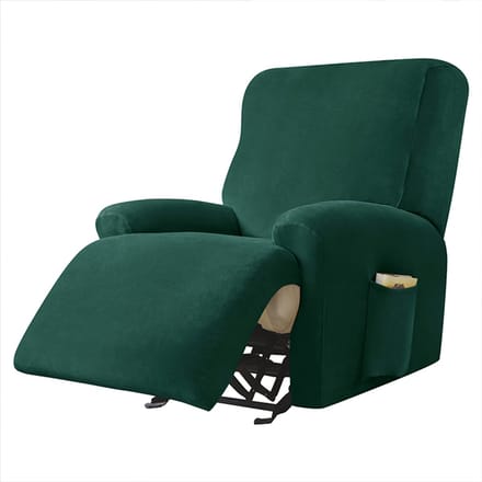 Meble odNowa - Relaxfauteuil Hoes - 4-delig - Fluweel - Donkergroen