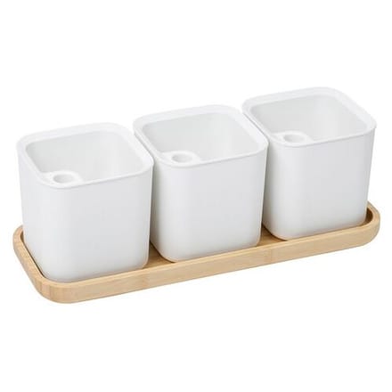 Orthex Eden gerecyclede kruidenpot, set - Wit