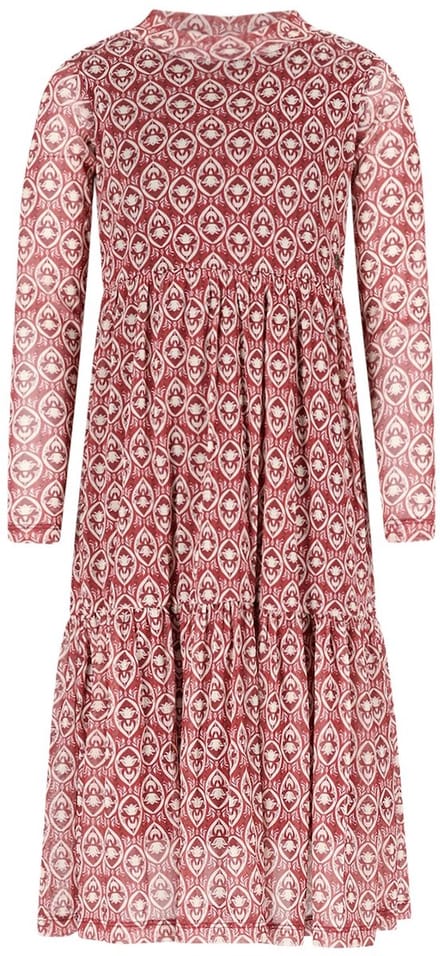 Like Flo winter mesh midi jurk meisjes - roze - Mae - AOP
