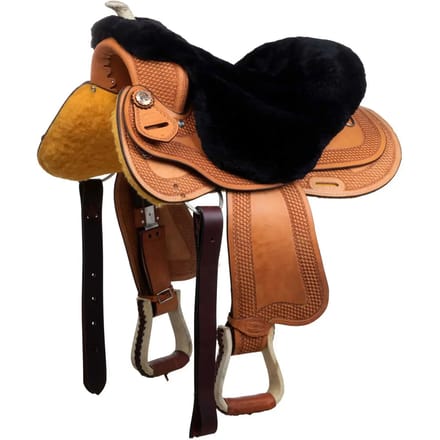 Zadelhoes voor westernpaard van schapenleer Pool's