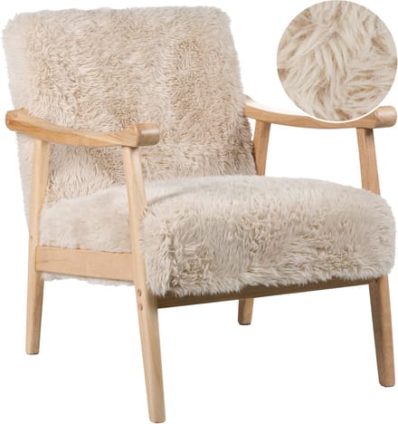 LEKNES - Fauteuil - Lichtbeige - Kunstbont