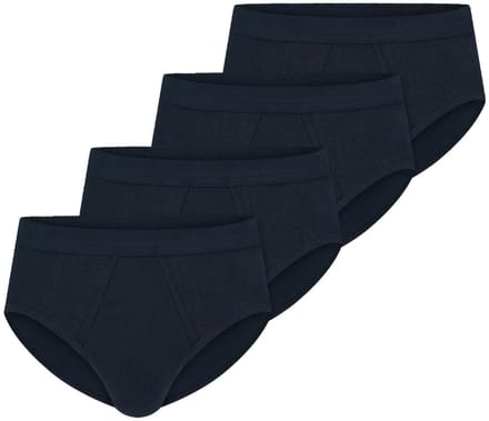 Schiesser Heren sportslip 4 pack Cotton Essentials fijnrib