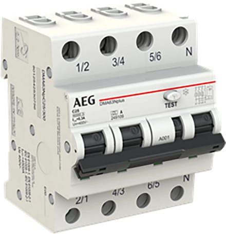 AEG aardlekautomaat 3-polig+nul 25A C-kar 300mA (DMA63NPC25/300)