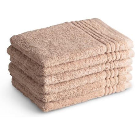 PHLOX Supreme Washandjes 16x21 - set van 6 - Zware kwaliteit 600 g/m2 - Sand