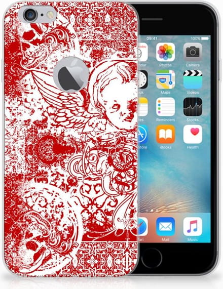 Back Cover voor Silicone Back Case Apple iPhone 6 Plus | 6s Plus Angel Skull Rood