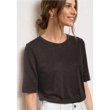 Basic Shirt met ronde hals in Unifarbe