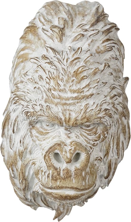 Clayre & Eef Beeld Aap 30 cm Bruin Wit Polyresin