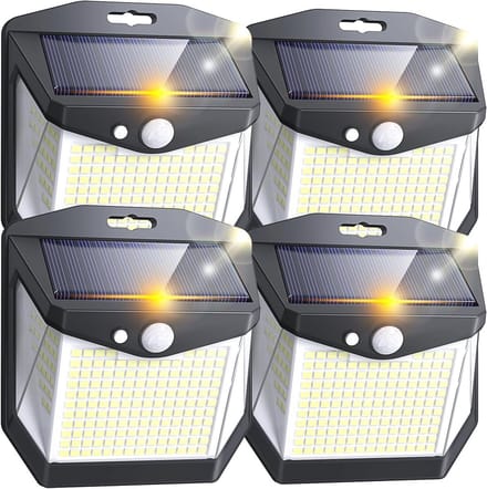Zonnelampen met Bewegingssensor - 248 LED - 3 Modi - 270 Graden Buitenverlichting - IP65 - 4 Stuks