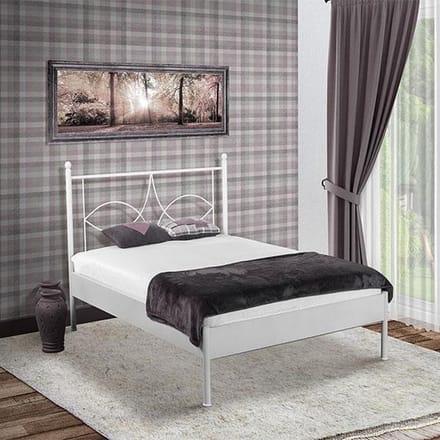 Metalen bed Sun zilver 140x200