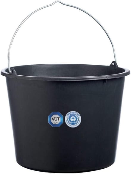 Bouwemmer - Werkemmer - Bouwen en Klussen - Stevig Polyethyleen - 20 Liter - Zwart