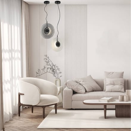Zambelis Hanglamp 23074, rookgrijs, glas, Ø 35 cm, 3.000 K