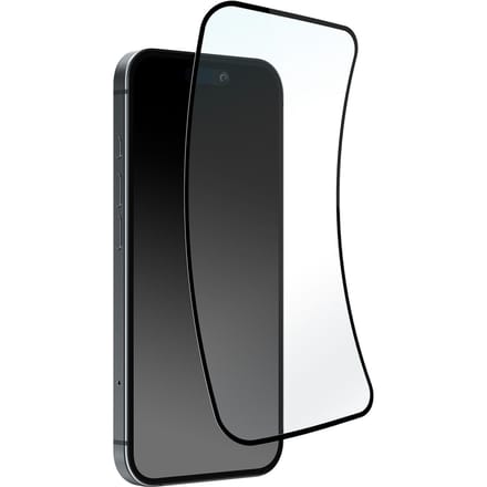 Puro Flexible Glass D3O hybrid glass with black frame for iPhone 16 Pro Max