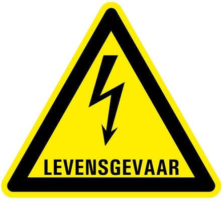 Waarschuwingsbord levensgevaar - kunststof 100 mm