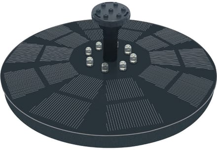 Zonne-energie aangedreven waterfontein met kleurrijke verlichting