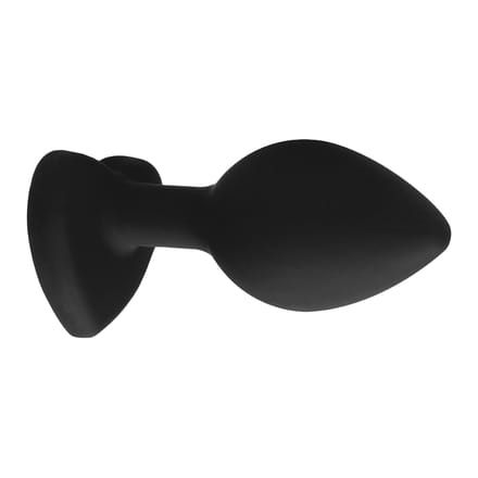 Diamond Heart Butt Plug - Regular - Black