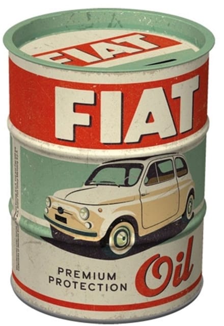 Spaarpot Oil Barrel Vintage Fiat Design