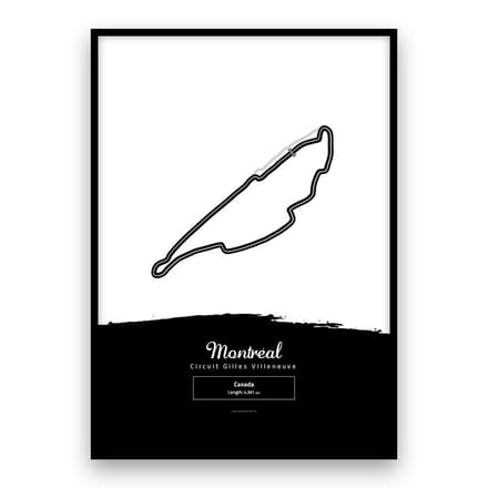 Circuitposter - Grand Prix - Montréal - Zwart-wit