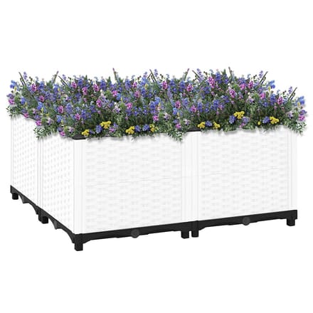 vidaXL - Plantenbak - verhoogd - 80x80x38 - cm - polypropyleen