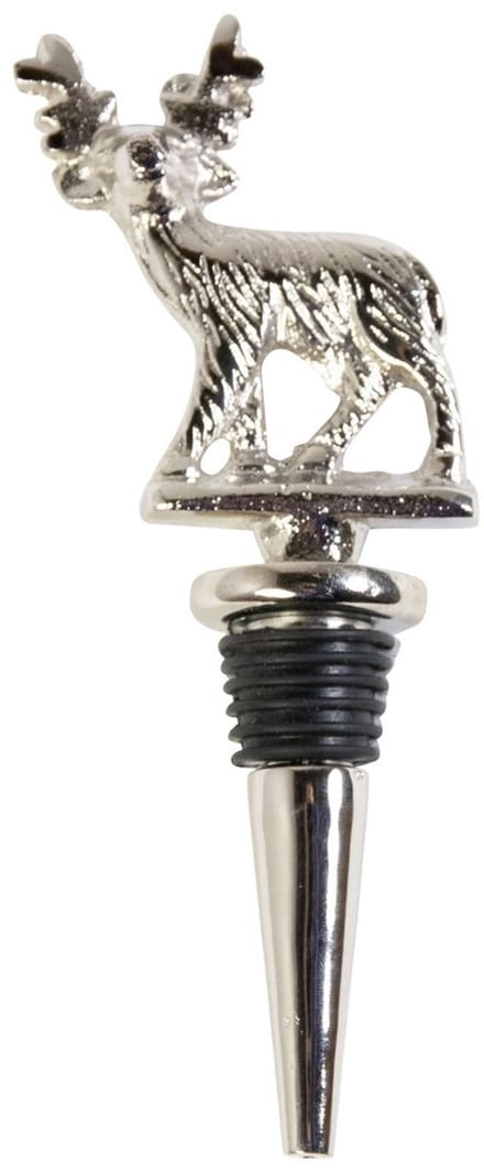Wijnstopper rendier zilver 15x8x2cm