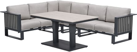 Garden Impressions Gabon - Brugge lounge dining set 5-delig - donker grijs