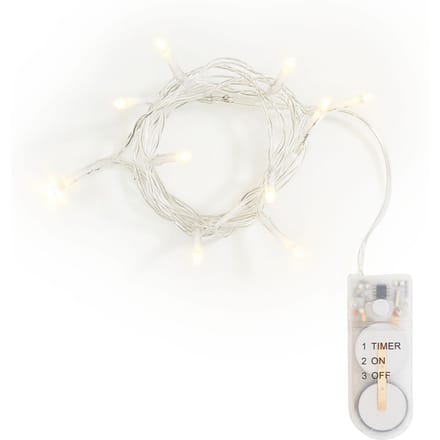 VBS Mini LED lichtketting, met timer, met knoopcellen - 10 LED's