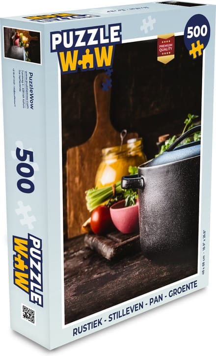 Puzzel Rustiek - Stilleven - Pan - Groente - Legpuzzel - Puzzel 500 stukjes