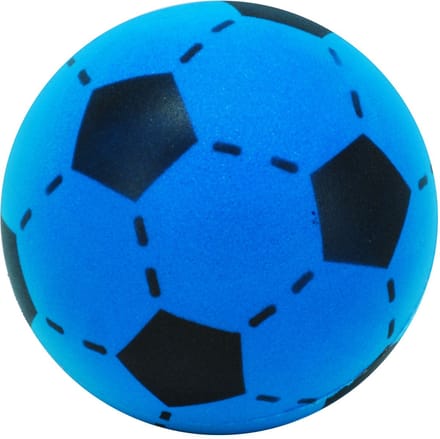 T&F Creations Softbal foam - voetbal print - blauw - zacht - dia 20 cm - speelgoed ballen