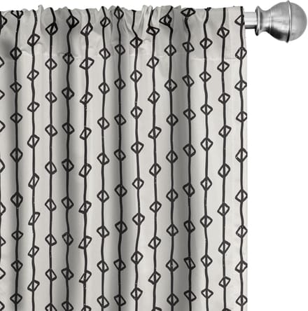 ABAKUHAUS Gestreepte gordijnen – 2x75x175 cm – microvezel – verduisterend
