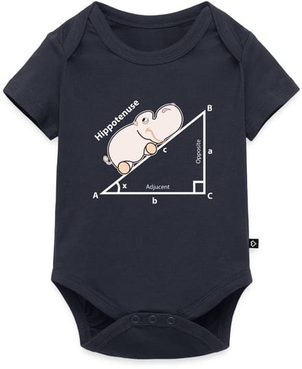 Grappige Hippo Wiskunde | Hippotenuse Baby Rompertje Met Korte Mouwen