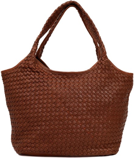 Bear Design Juliëtte Gevlochten Handtas - Cognac