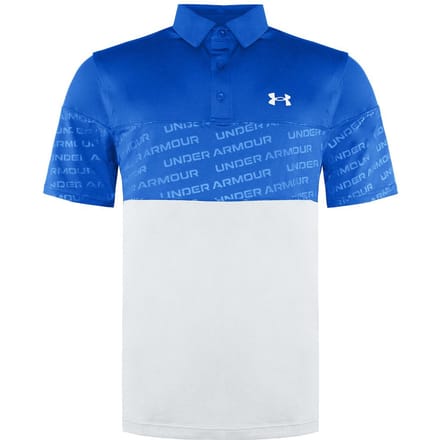 Under Armour Playoff 2.0 Geblokt Heren Blauw/Wit Poloshirt