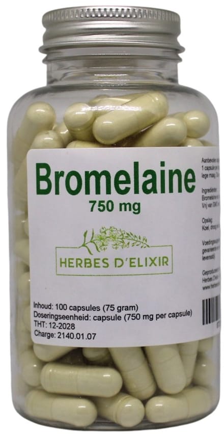 Herbes D'elixir Bromelaïne capsules - 750mg Bromelaïne per capsule - 100 vegan capsules