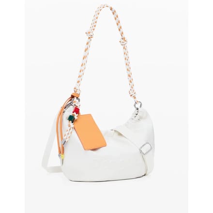 Desigual schoudertas Half Logo Waver Shoulder Bag Beige Crude crème