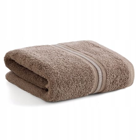 Luxe Katoenen Badhanddoek Tris 70x140 cm - Donker Beige