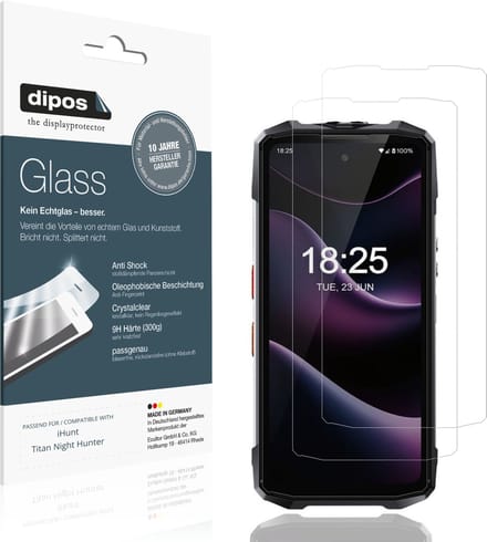 dipos – 2x Pantserfolie geschikt voor iHunt Titan Night Hunter | 9H Screenprotector