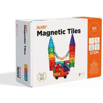 Magnetic Tiles - Magnetisch Speelgoed - 60 stuks - Constructie speelgoed - Magnetische tegels - Speelgoed 3-12 jaar