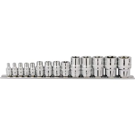 Spel 14 doppen Draper Torx 1/4'', 3/8'' & 1/2''