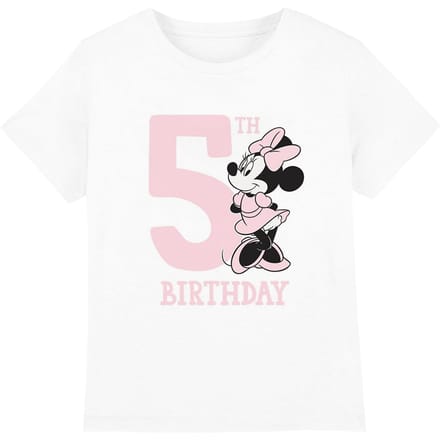 Disney Kinderen/Kinderen Minnie Mouse 5e Verjaardag T-Shirt (Wit)